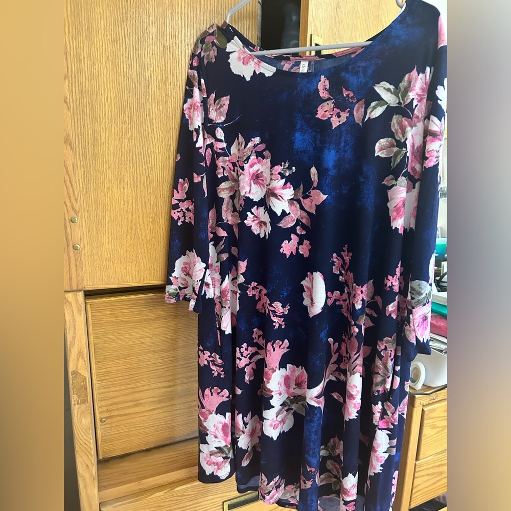 Dear Scarlett floral blue dress large